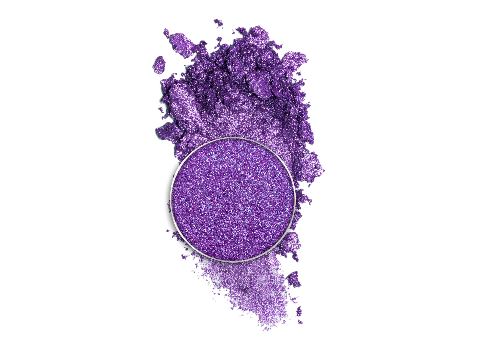 WHAT A DIVA Purple duo chrome eyeshadow with baby blue sparkles